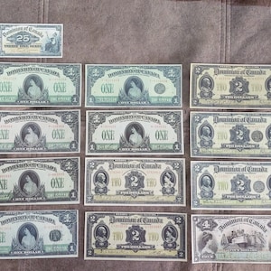 Souvenir and play money with W/M (SET-B) Canada 1900-1917 Dollar DIFFERENT TYPES- Free Shipping!!!