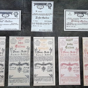 Souvenir und Spielgeld mit W/M Austria First Geldscheinen 1759-1762 Jahre VERSANDKOSTENFREI !!!