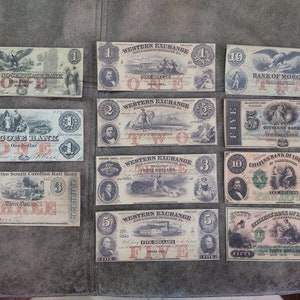 Souvenir und Spielgeld mit W/M USA. Veraltete Geldnote 1850-1860 y. KOSTENLOSER VERSAND !