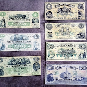 Souvenir und Spielgeld mit W/M Canada, Bank of Toronto + Westmorland Bank 1861 - 1920 y. KOSTENFREIER VERSAND !!! NEU*