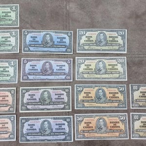 Souvenir und Spielgeld mit W/M (SET-B) Kanada 1937 Dollar KOSTENLOSE VERSAND !!!