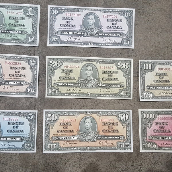 High quality copies with W/M (SET-A) Canada 1937 y. Dollar FREE SHIPPING !!!