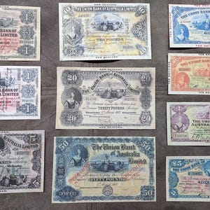 Souvenir und Spielgeld mit W/M Australien-Neuseeland Set-D 1905-1923 y. Kostenloser Versand !!!