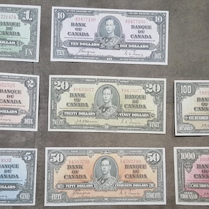 Souvenir und Spielgeld mit W/M (SET-A) Canada 1937 Dollar KOSTENLOSE VERSAND !!!