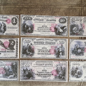 Souvenir und Spielgeld mit W/M USA. Nationalbank - 1875 Jahr.  KOSTENLOSER VERSAND !