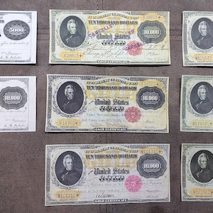 Souvenir und Spielgeld mit W/M - USA Gold Zertifikat 1888-1900 y. KOSTENFREIER VERSAND !!!