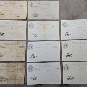 Souvenir e denaro da gioco con W/M Gran Bretagna, Inghilterra 1 - 100 sterline 1825-1882 a. SPEDIZIONE GRATUITA!