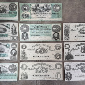 Souvenir und Spielgeld mit W/M USA. Konföderierte Staaten - 1861 J. KOSTENLOSER VERSAND !