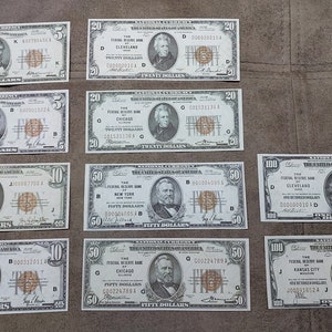 Souvenir e denaro da gioco con monete W/M degli Stati Uniti. Federal Reserve Bank 1929. SPEDIZIONE GRATUITA!