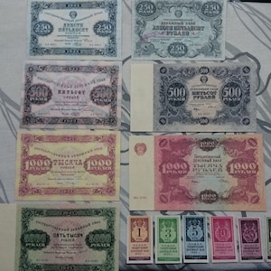 Souvenir e denaro da gioco con banconote russe W/M degli anni 1922-1923. SPEDIZIONE GRATUITA!!!