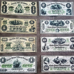 Souvenir und Spielgeld 1872-1877 mit W/M Canada Bank of Acadia + Prince Edward Island VERSANDKOSTENFREI