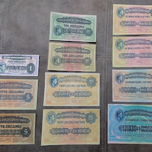 Souvenir e denaro fittizio con W/M Africa orientale 1938-1952 a.C. Amministrazione britannica, colonia del Regno Unito.