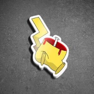 Decapitated Pikachu Vinyl Sticker