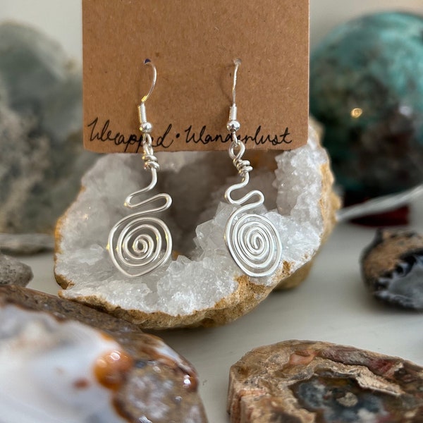 Funky Swirl Earrings, hippie earrings, instagram : @wrapped_wanderlust