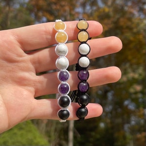 Non-Binary Pride Gemstone Beaded Bracelet