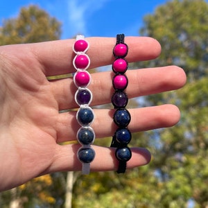 Bisexual Pride Gemstone Beaded Bracelet