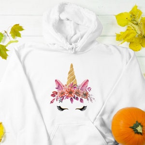 Unicorn Hoodie Unicorn Sweater Unicorn Sweatshirt Cozy Fall Sweater Fall Tops Womens Graphic Shirt Cute Fall Shirt Fall Gifts Fall Hoodie