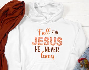 Sudadera con capucha "Enamórate de Jesús": Sudadera cristiana de otoño