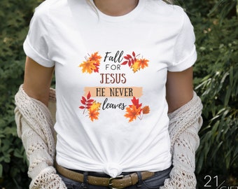 Fall for Jesus T-Shirt, Women's Christian Autumn Tee