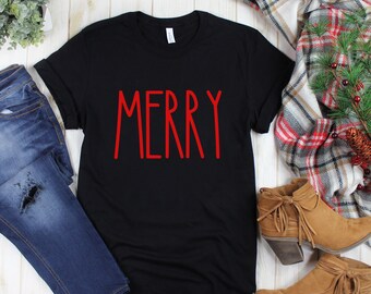 Merry Christmas Shirt, Winter Holiday Fashion Tee