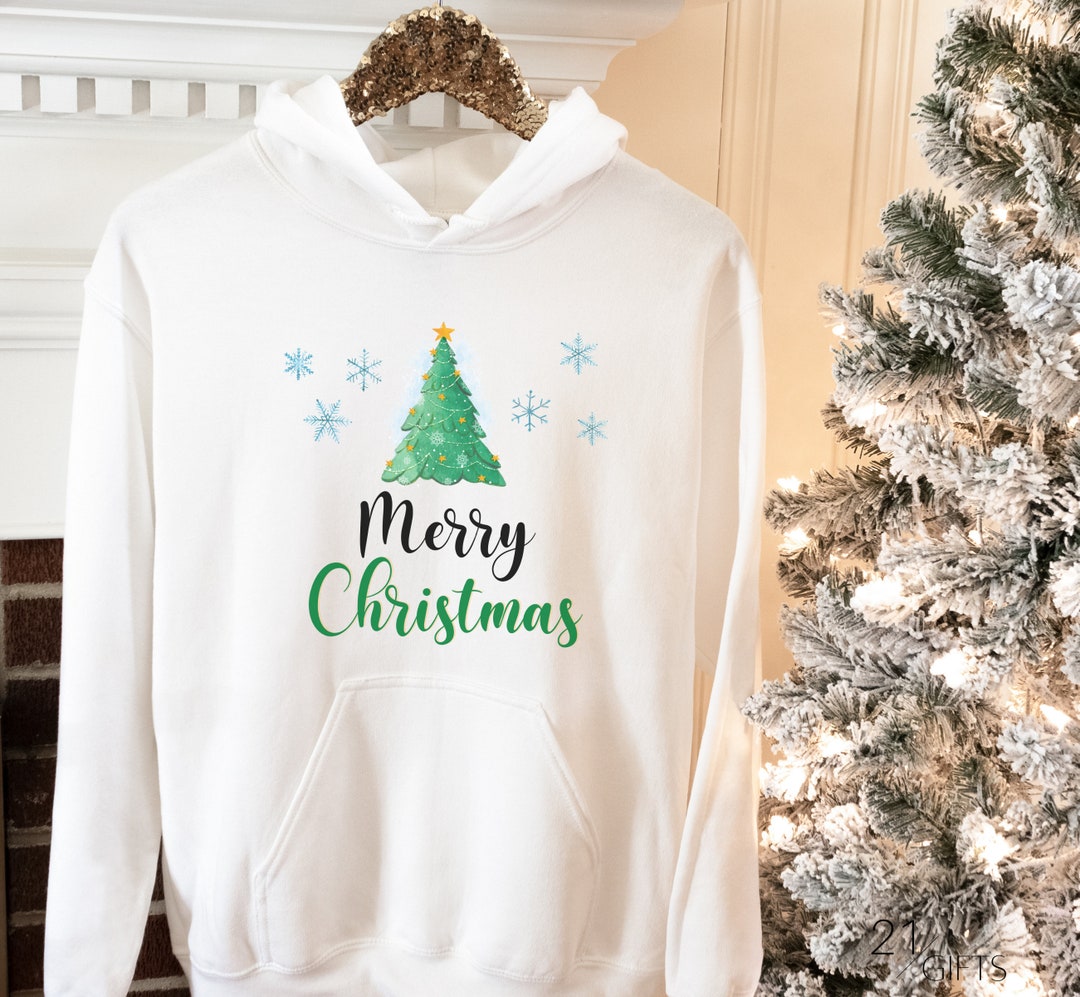 Merry Christmas Hoodie With Christmas Tree Women's Crhistmas