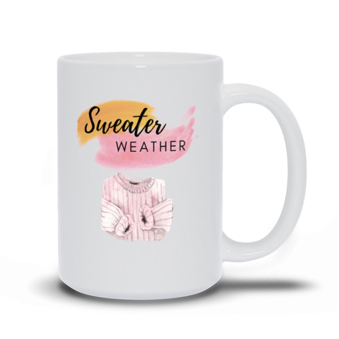 Sweater Weather Mug Watercolor Mug Fall Mug Autumn Mug Hello Sweater