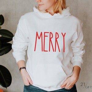 Vrolijke hoodie kerst hoodie vakantie vibes familie kersttrui kerstkleding kerstcadeau voor hem voor haar T-shirt op maat gemaakt