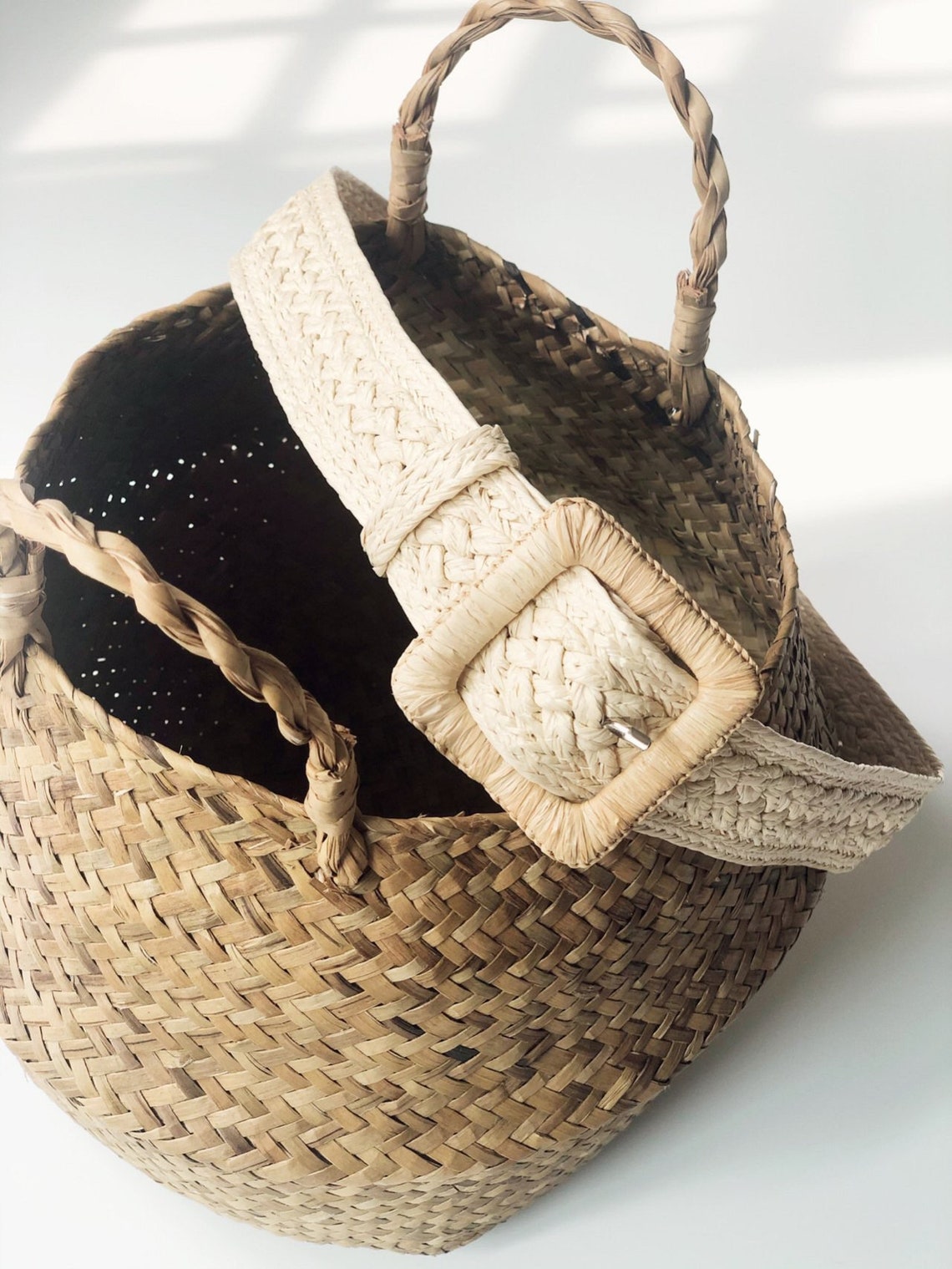 Hand made raffia belt for women Etsy