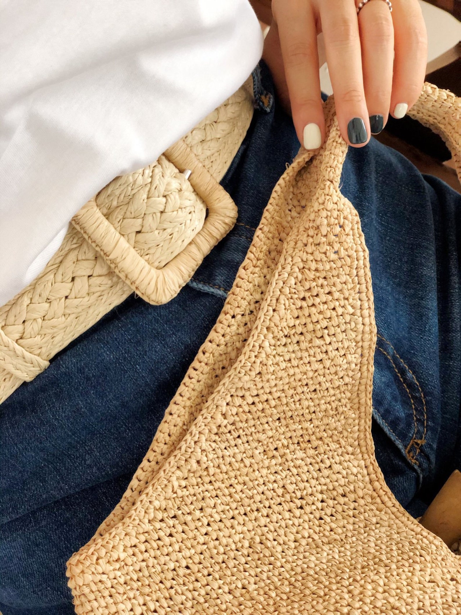 Hand made raffia belt for women Etsy