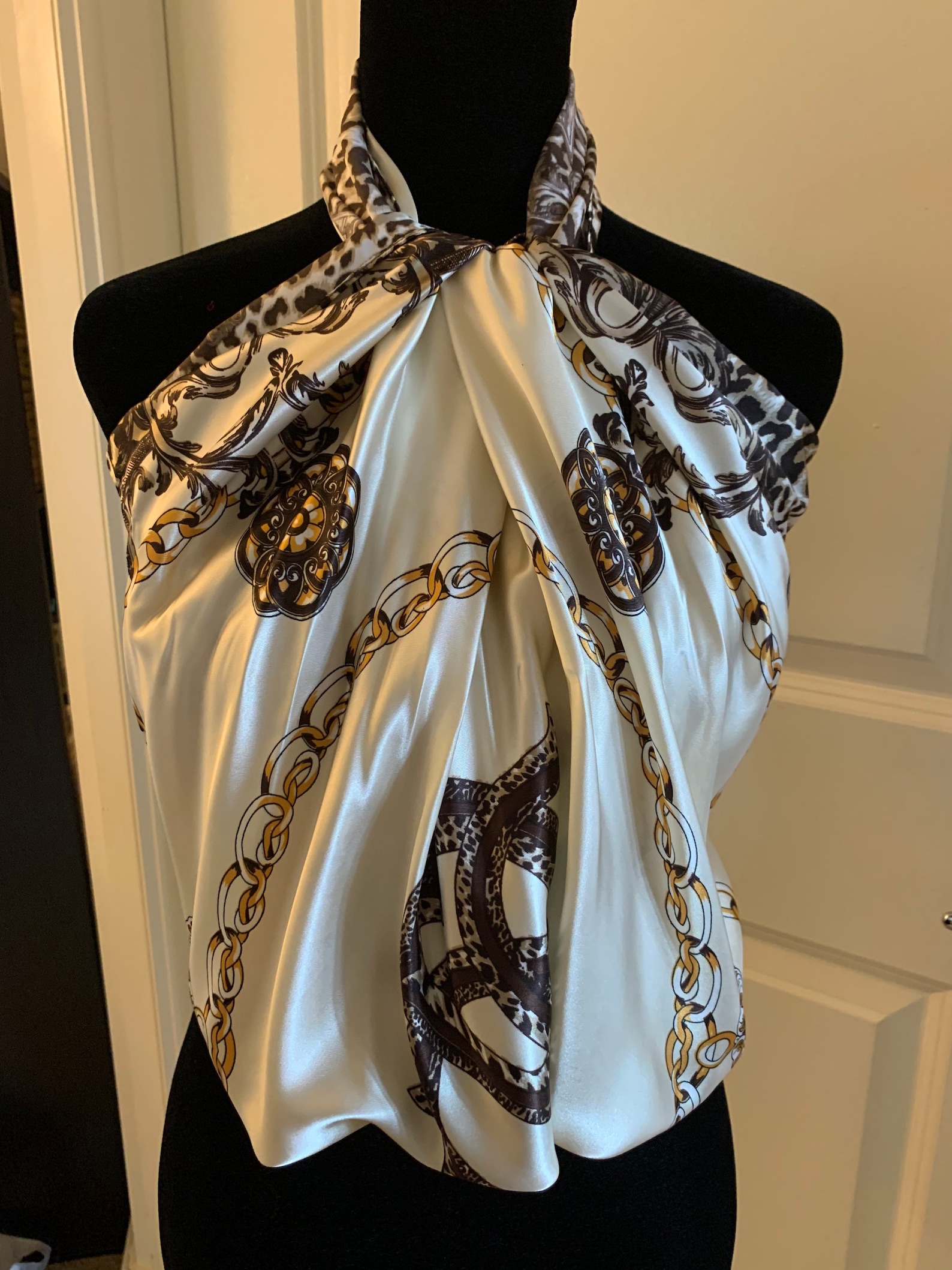 Luxurious Satin Silk Scarf Women's Summer Halter Blouse Etsy