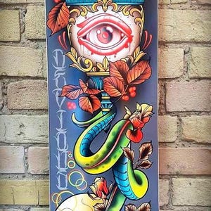 SKRBL Custom skateboard Devious Serpant