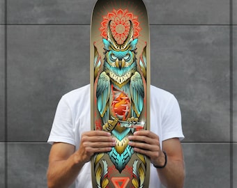 SKRBL Custom skateboard Horned Owl