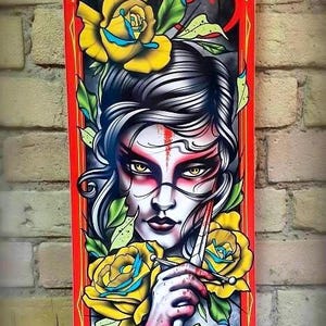 SKRBL Custom skateboard deck Living Dead Girl