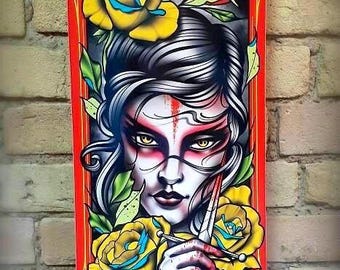 SKRBL Custom skateboard deck Living Dead Girl