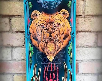 SKRBL custom skateboard deck Nordic Bear