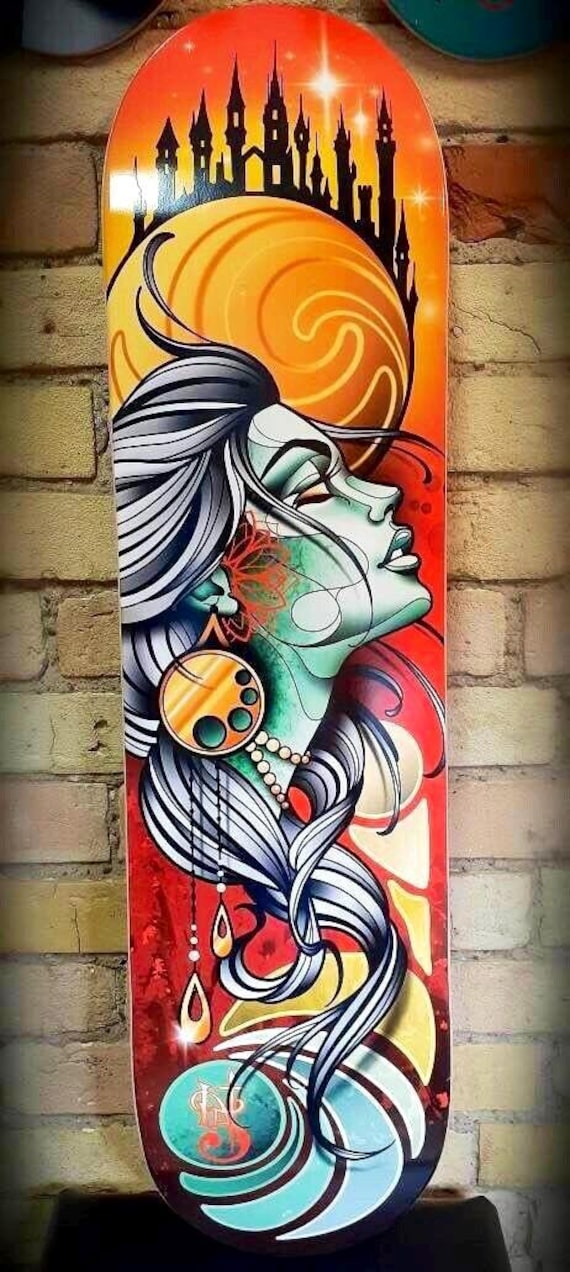 SKRBL Custom Skateboard Lady Luck Skateboard Art
