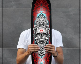 SKRBL Custom skateboard Skull Mendala