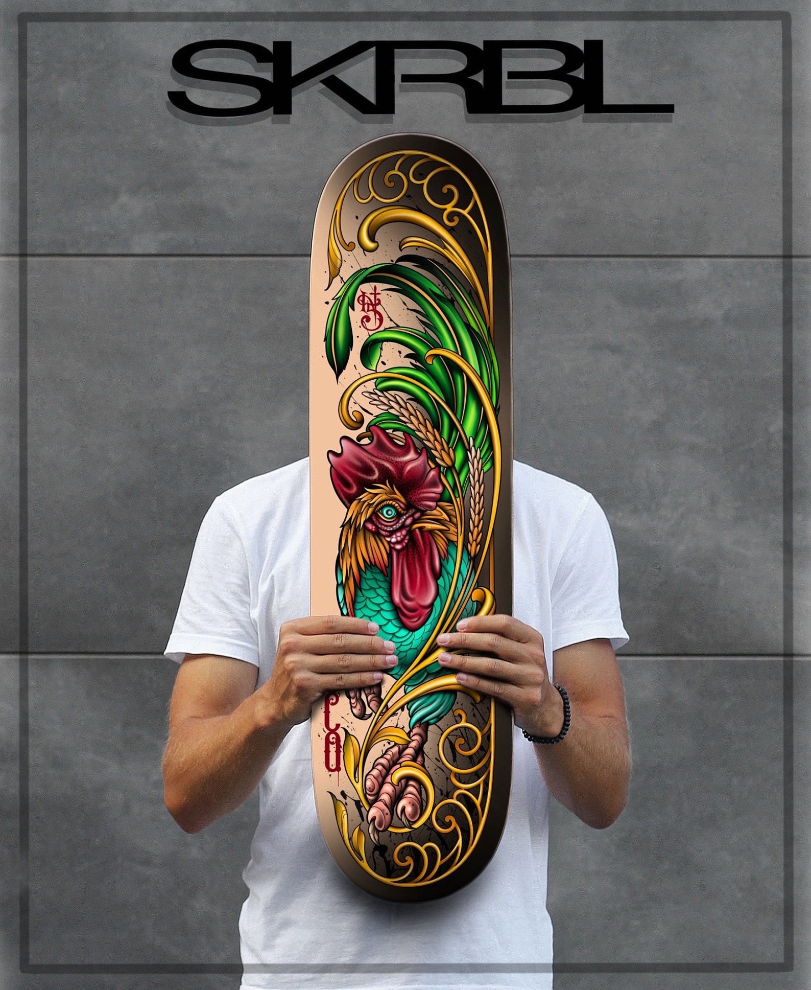 Loco Rooster Custom Skateboard Deck Art SKRBL Skateboards - Etsy