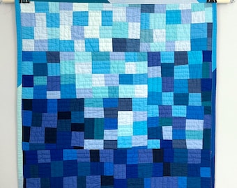 Quilted Wall Hanging: "Aquatic" 25.5” x 26.5”