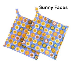 Pair of 8" Pot Holders with Loop - Handmade - Multiple Patterns to Choose From!