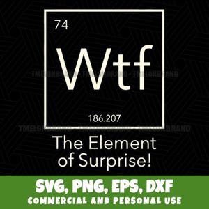Vetenskap Humor Wtf Element Överraskning Periodiskt System Svg Png Digital Nedladdning
