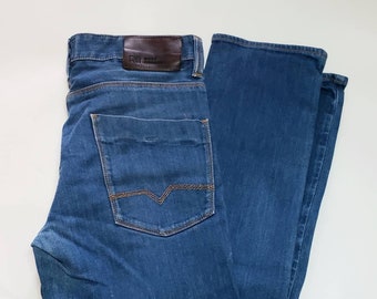 Vaqueros HUGO BOSS fabricados en Italia, vaqueros Hugo Boss naranjas BOSS 32X34, Hugo Boss original