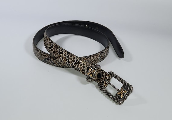 Vicenza Belt, Genuine Italian Calfskin Leather Belt, Ornate  display picture 1