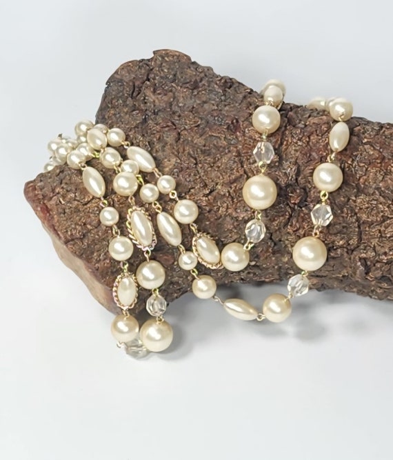 Lovely vintage 1950s Pearl Necklace, Statement Mu… - image 5