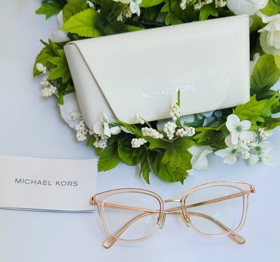Michael kors clear and rose gold glasses hotsell