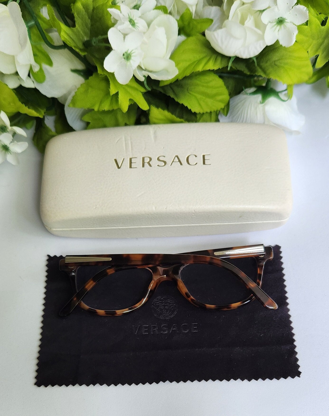 Versace Mod.3153 944 Eyeglasses Tortoise Shell READ 51-16-135 Italy Versace Tortoise Shell Frame Eyeglasses w/ | Mercari main image 2