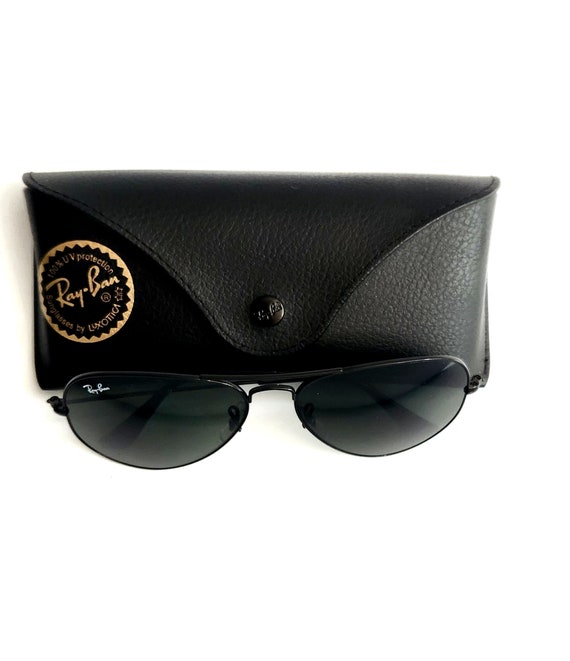 Ray-Ban Black Metal Sunglasses with Black Leather Case RAY BAN ITALY RB3141 006/48 LEATHER II 60[]18 BLACK SPORT  main image 2