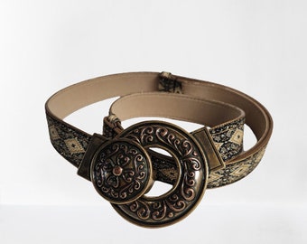 Chicos Boho Belt, Black, Tan, Stretch Belt - Etsy