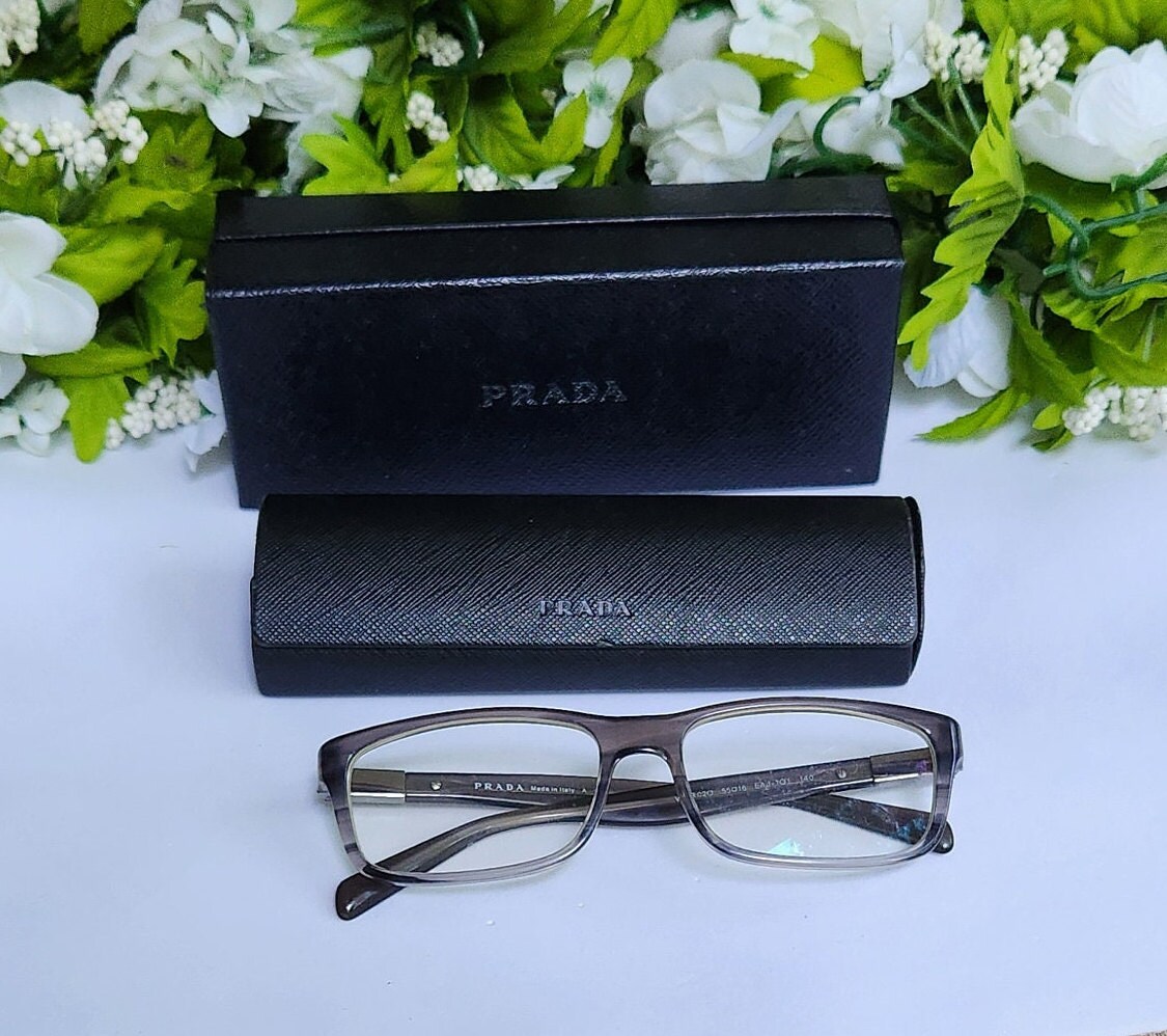 PRADA Rectangular Eyeglasses Vpr 02O EAJ-101 Smoke Gray  display picture 2