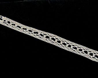 GIVENCHY Wide Swarovski Crystal Rhinestone  Multi-Row Flex Bracelet